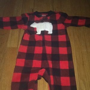 Plaid polar bear sleeper 9 month